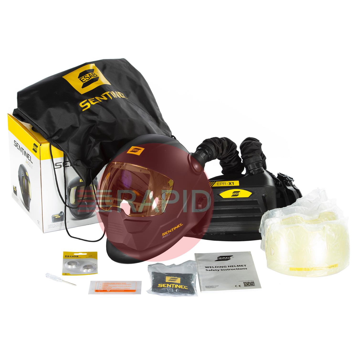 0700600861P2  ESAB Sentinel A60 Air with ESAB EPR-X1.1 PAPR System & 1m Hose, Ready to Weld Package